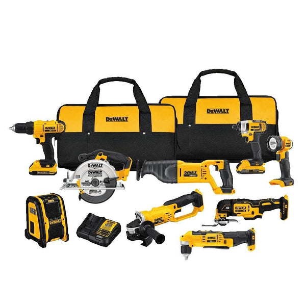 Kit combinado de 9 herramientas de iones de litio Dewalt 20V MAX