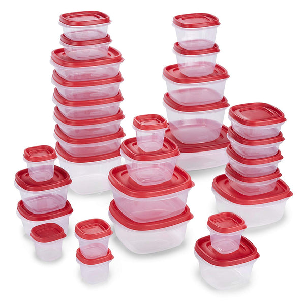 Recipientes para almacenar alimentos con tapas Rubbermaid Easy Find (60 piezas)