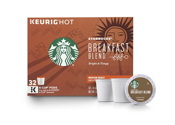 32 K-Cups de mezcla de desayuno Starbucks de tostado medio