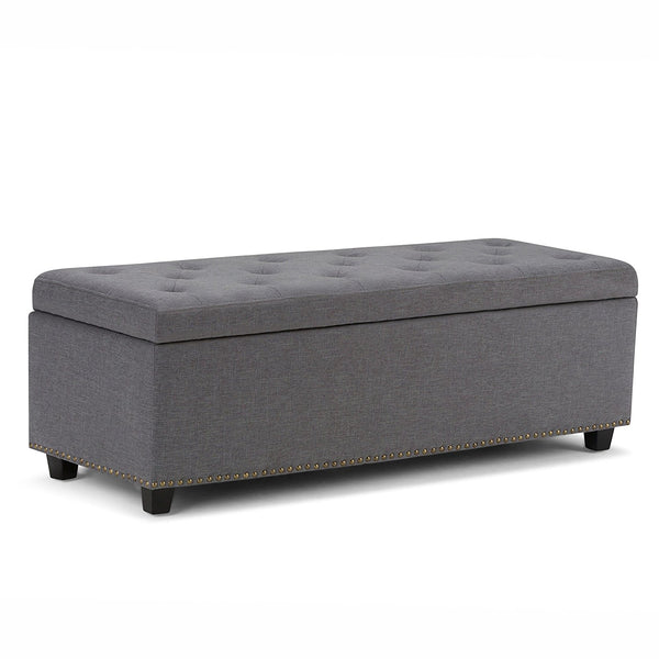 Banco otomano rectangular con almacenamiento Simpli Home - Gris