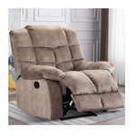 Plush Fabric Manual Recliner Sofa (3 Colors)