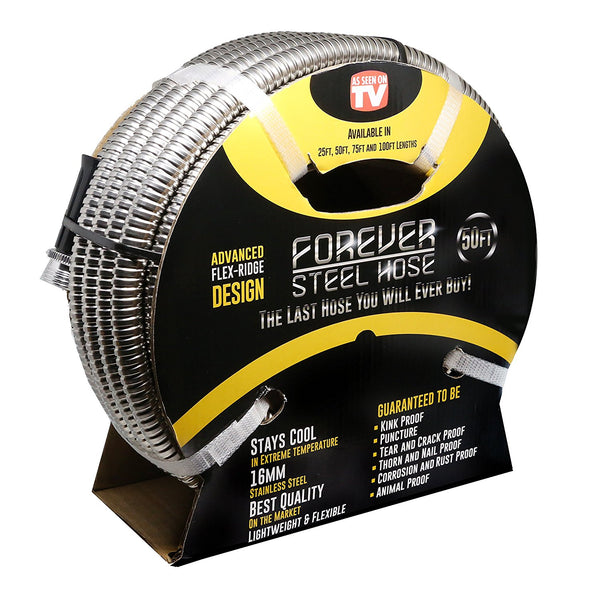 Forever Steel Hose 50' 304 Stainless Steel Garden Hose