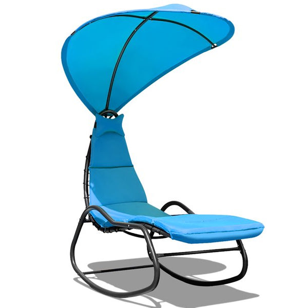 Chaise Lounge colgante con dosel y cojín grueso (3 colores)