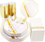 20 Guest Gold Plastic Plates