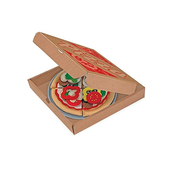 Melissa &amp; Doug Juego de pizza de fieltro de 42 piezas con ideas de juego