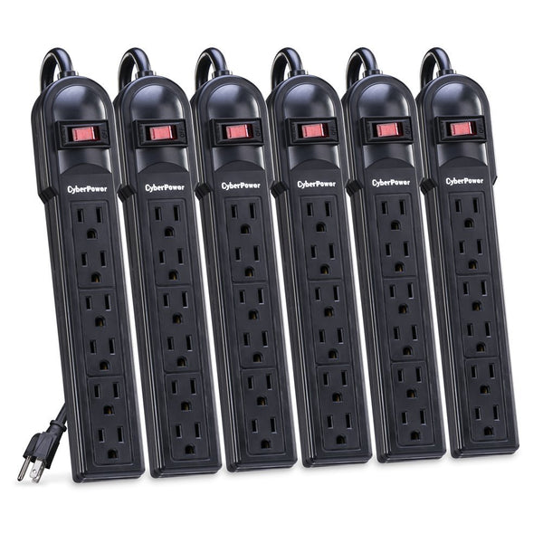 Pack Of 6 CyberPower 6 Outlet Essential Surge Protectors