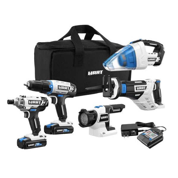 HART 20-Volt Cordless 5-Tool Combo Kit