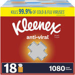 18 Cube Boxes of Kleenex Anti-Viral Facial Tissues