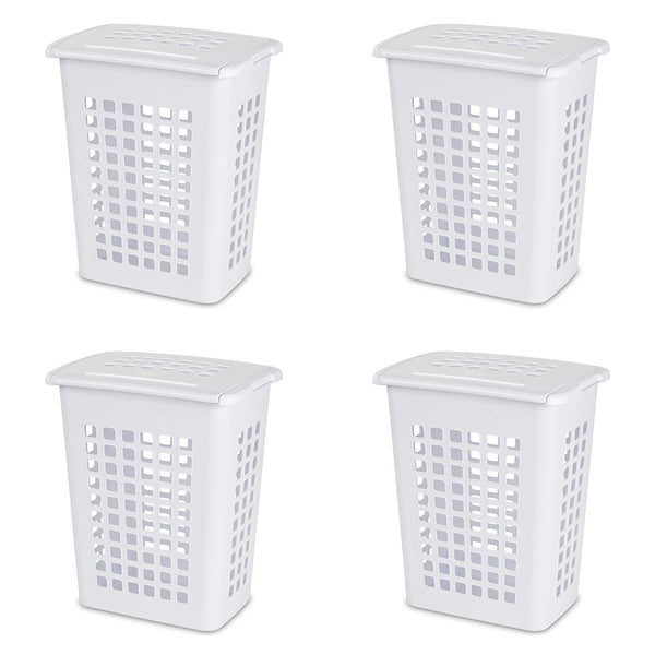 Pack Of 4 Sterilite Rectangular LiftTop Laundry Hampers