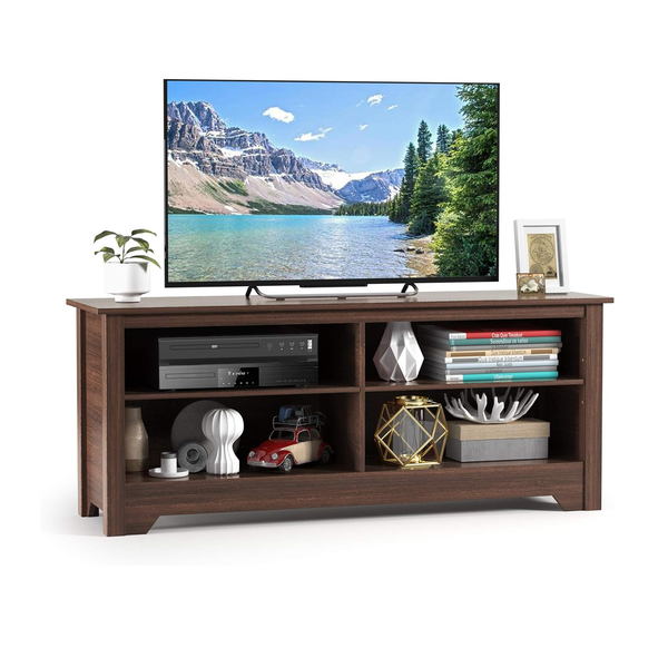 Tangkula 65-Inch Farmhouse Tv Stand w/Cable Management & Adjustable Shelves