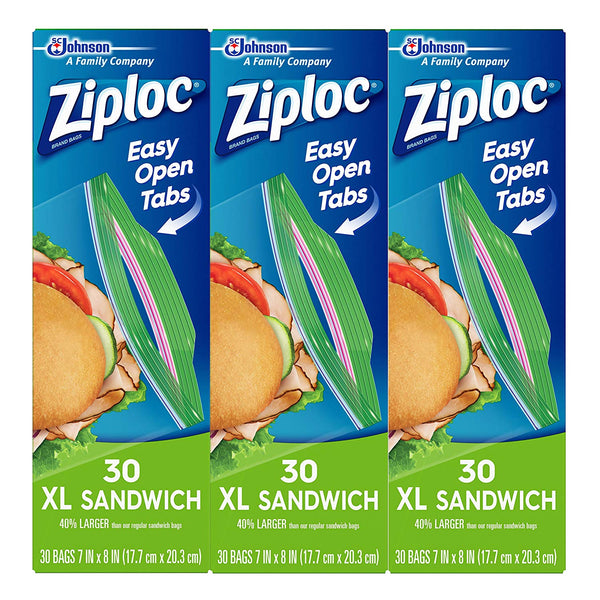 90 Ziploc XL Sandwich Bags