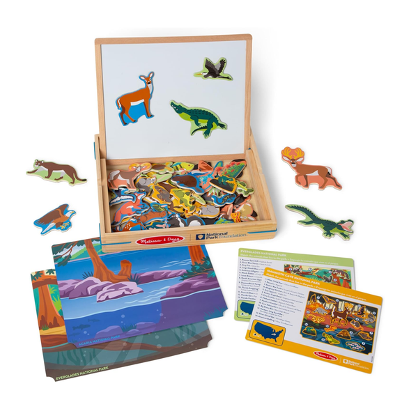 Melissa &amp; Doug Parques Nacionales Juego magnético de madera para niños, 60 piezas