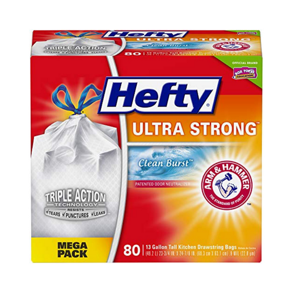 80 Hefty Ultra Strong Trash Bags 13 Gallon