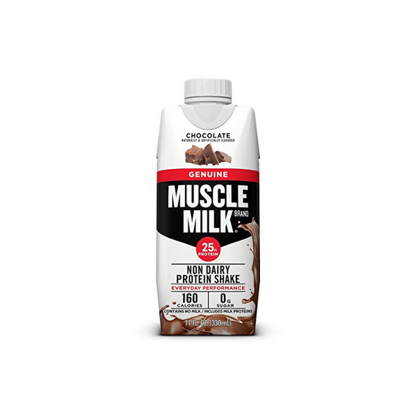 Paquete de 12 batidos de proteínas de 11 oz de leche muscular y 25 g (chocolate)