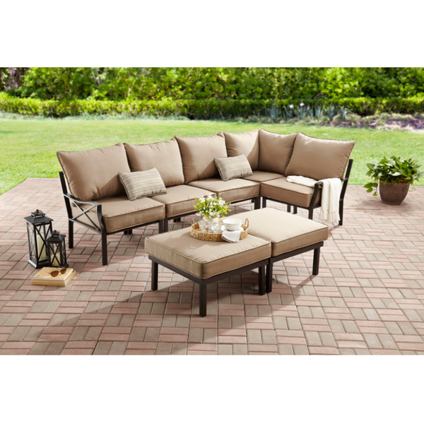 Mainstays Sandhill 7-Piece Outdoor Sofa Sectional Set (2 Colors)