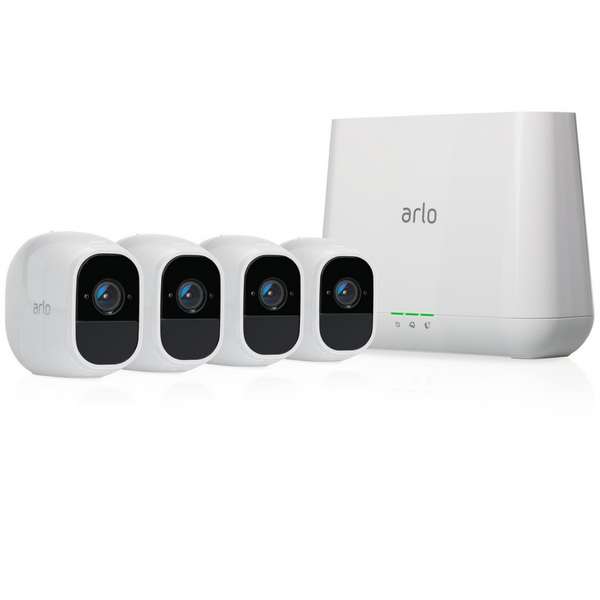 Juego de 4 Arlo Pro 2: sistema inalámbrico de cámaras de seguridad para el hogar con sirena