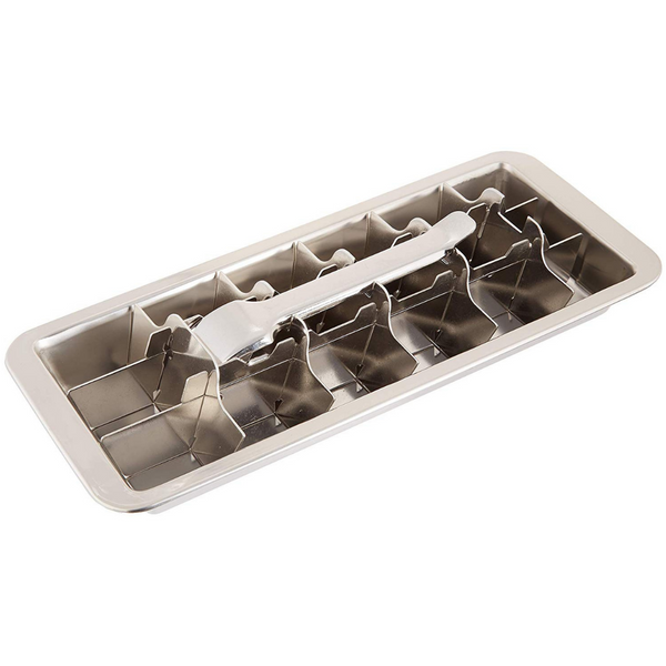 Stainless Steel Ice Cube Tray, Lever Style Easy Release Handle -18 Ice Cubes