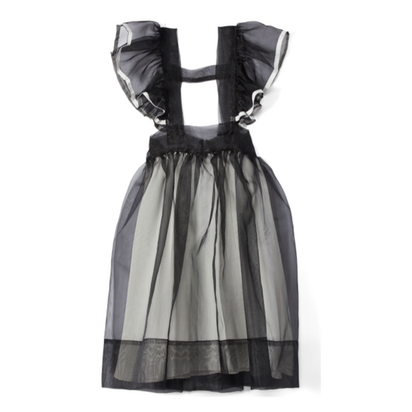 Girls Tulle-Overlay Apron Dress