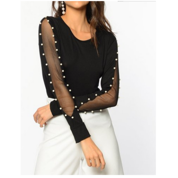 Women's Sheer Sleeve Top