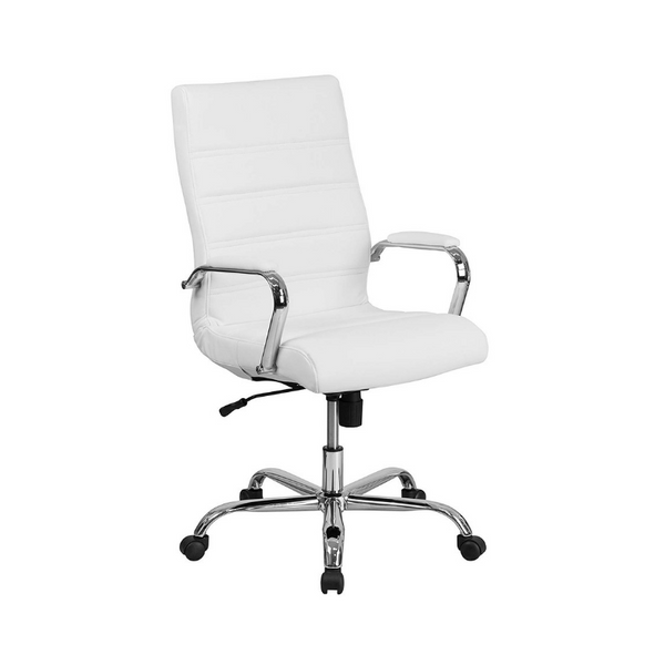 Flash Furniture High Back White Leather Executive Swivel Chair