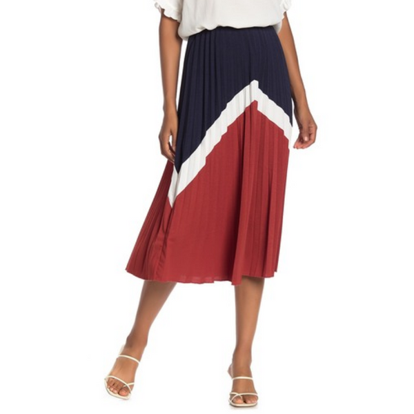 Chiffon Pleated Midi Skirt