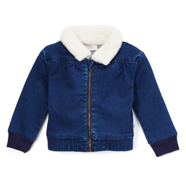 Baby Faux Fur Collar Denim Jacket