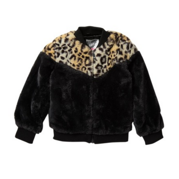 Girls Faux Fur Bomber Jacket