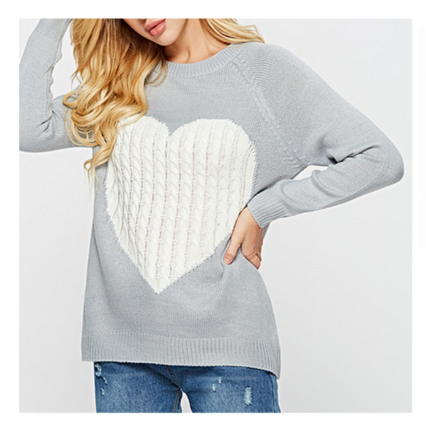 Jersey Mujer Corazón Gris