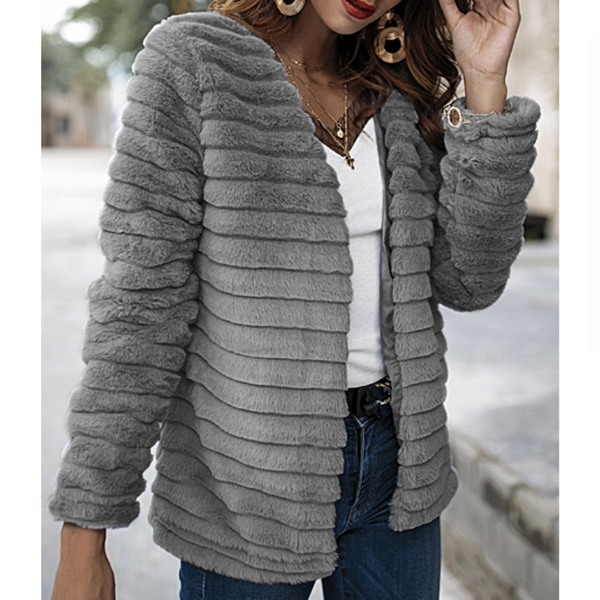 Quilted Faux Fur Jacket