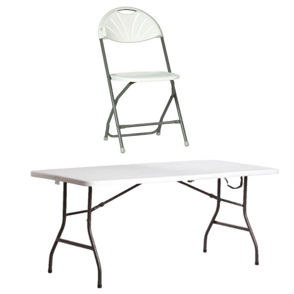 Living Accents 6' Fold-In-Half Table And Folding Chair On Sale