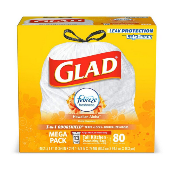 160 Glad Tall Kitchen Drawstring Trash Bags