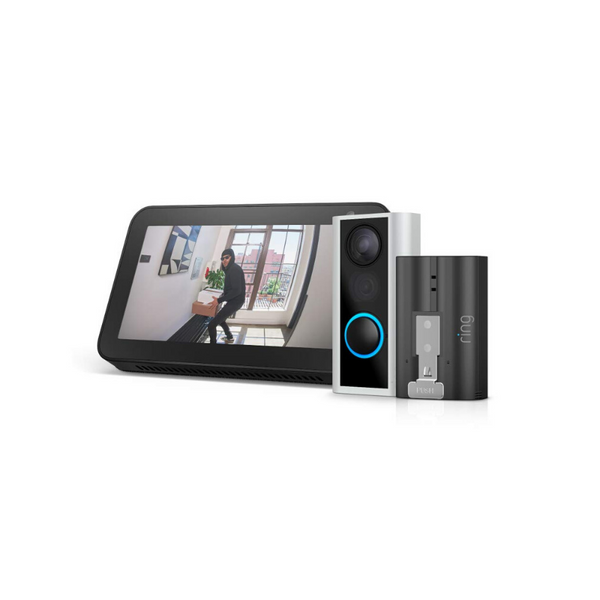 Ring Peephole Cam with Rechargeable Battery Pack and Echo Show 5