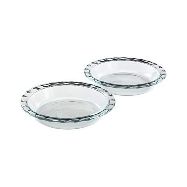 Plato para tarta de vidrio Pyrex Easy Grab (9,5 pulgadas, paquete de 2)