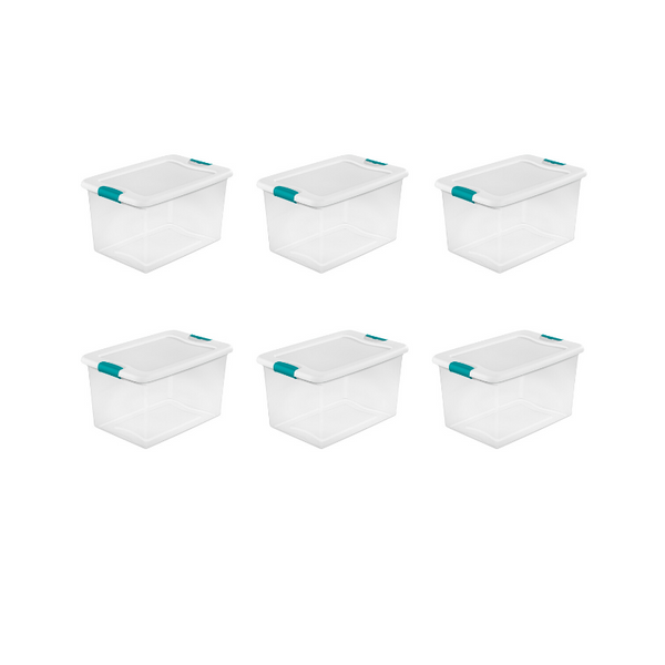 6 Sterilite, 64 Qt  L Latching Boxes