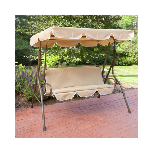 2 Person Adjustable Tilt Metal Canopy Porch Swing