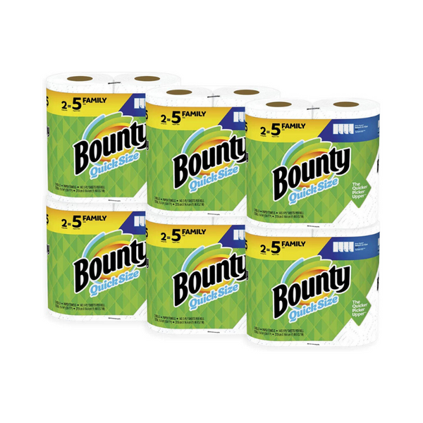 12 Rolls Of Bounty Quick-Size Paper Towels