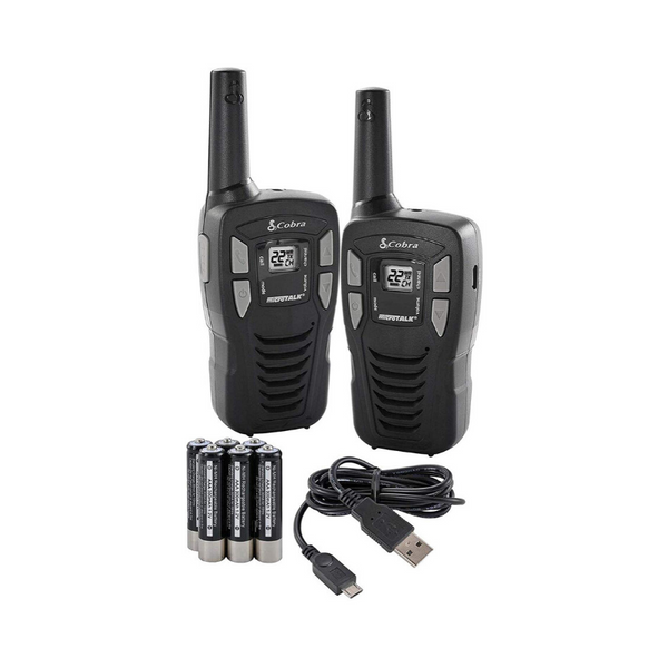 Walkie Talkies bidireccionales microTALK Cobra de 16 millas, paquete de 2