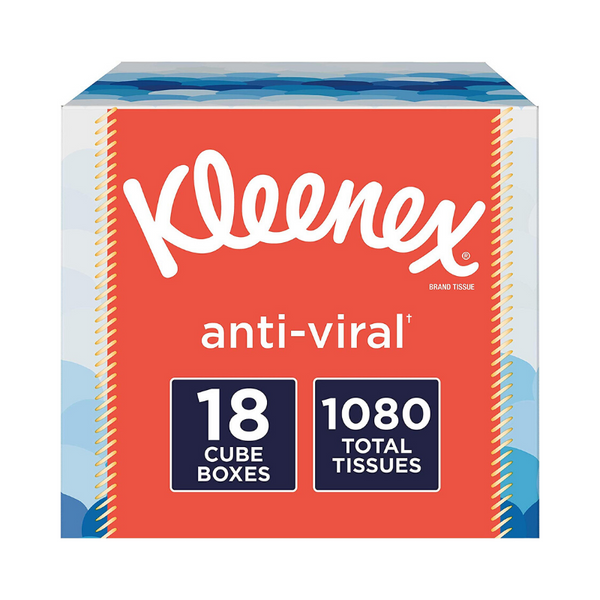 18 cajas cúbicas de pañuelos faciales antivirales Kleenex