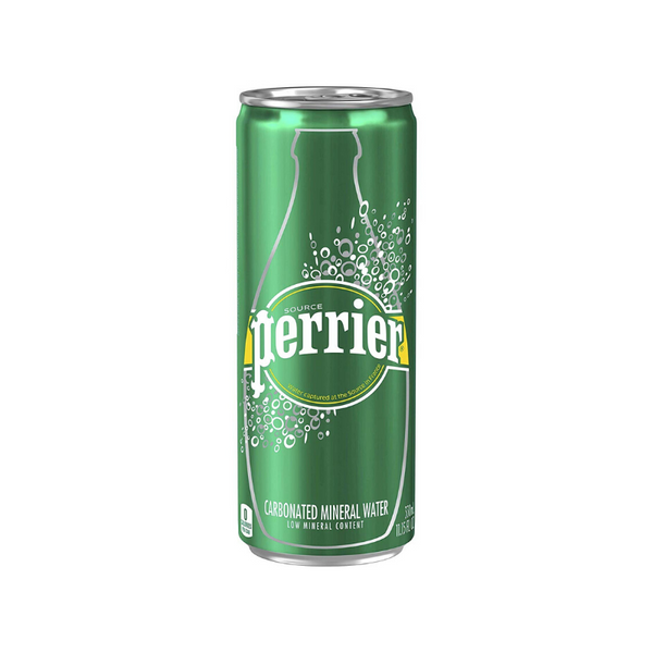 30 latas de agua mineral carbonatada Perrier