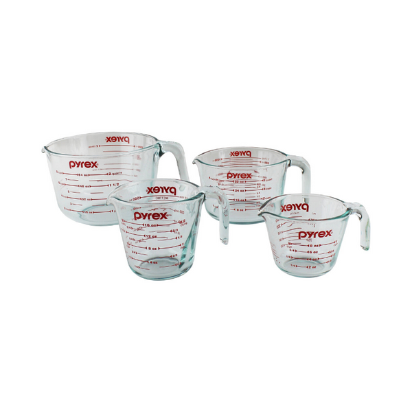 4-Piece Pyrex Glass Measuring Cup Set