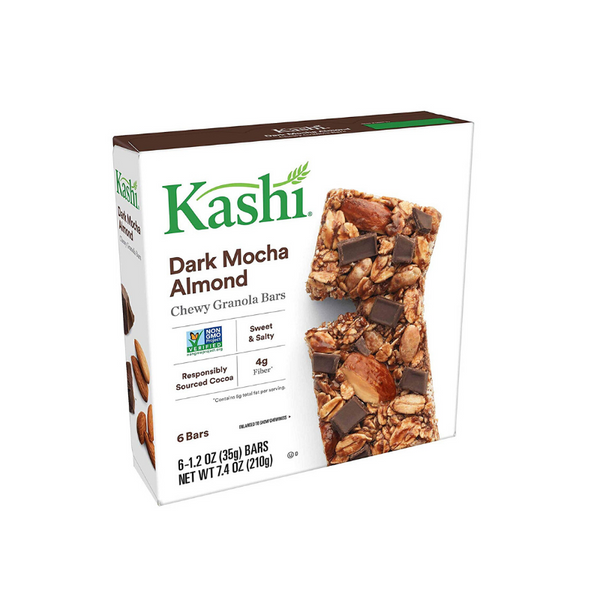 8 cajas de barras de granola Kashi Chewy Dark Mocha Almond - Vegano