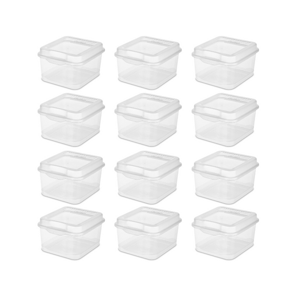 12 Clear Sterilite FlipTop Boxes