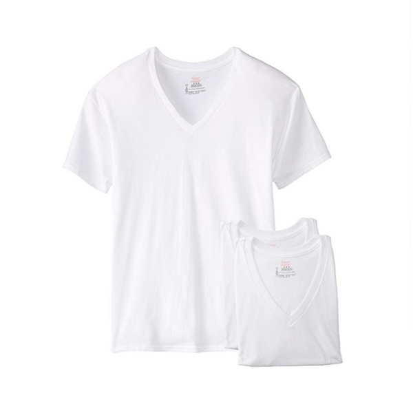 Pack de 3 camisetas con cuello de pico Hanes para hombre