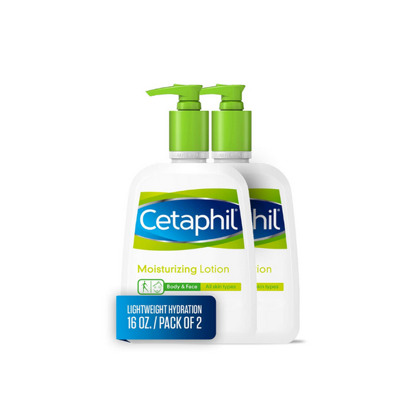 Paquete de 2 16 oz. Loción hidratante para rostro y cuerpo Cetaphil