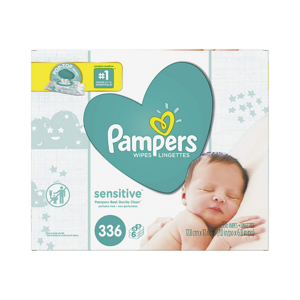 Pack Of 336 Pampers Sensitive Water Baby Wipes