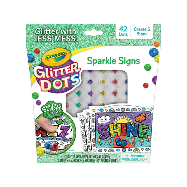 Crayola Glitter Dots Sparkle Signs Kit de manualidades a partir de 5 años