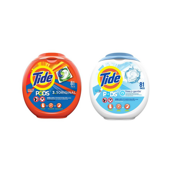 Paquetes líquidos de detergente para ropa Tide Pods de 81 unidades