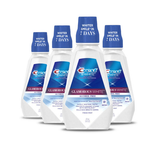 4 Bottles Of Crest 3D White Luxe Glamorous Fresh Mint Mouthwash