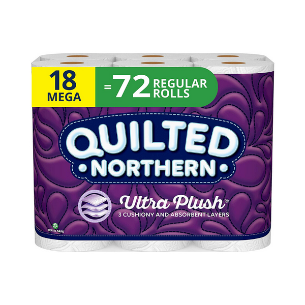 54 Mega Rolls Of Quilted Northern Ultra Plush Toilet Paper