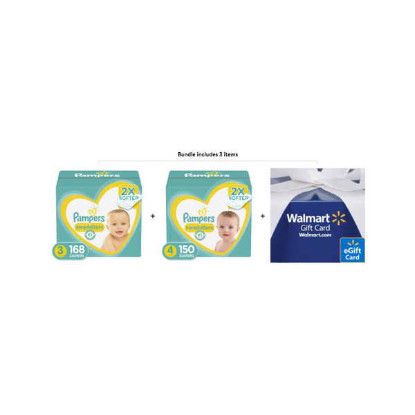 Compre 2 cajas de pañales Pampers y obtenga una tarjeta de regalo de Walmart de $ 25